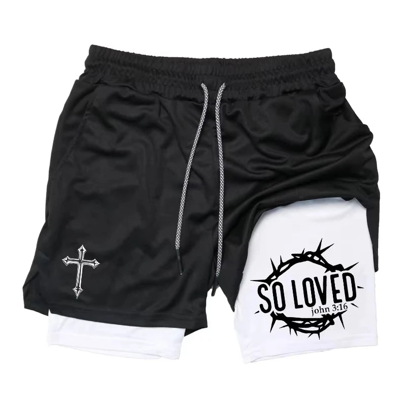 2-in-1 sports running shorts men's sports fast drying shorts sports gym performance shorts by Reinvent Yourself