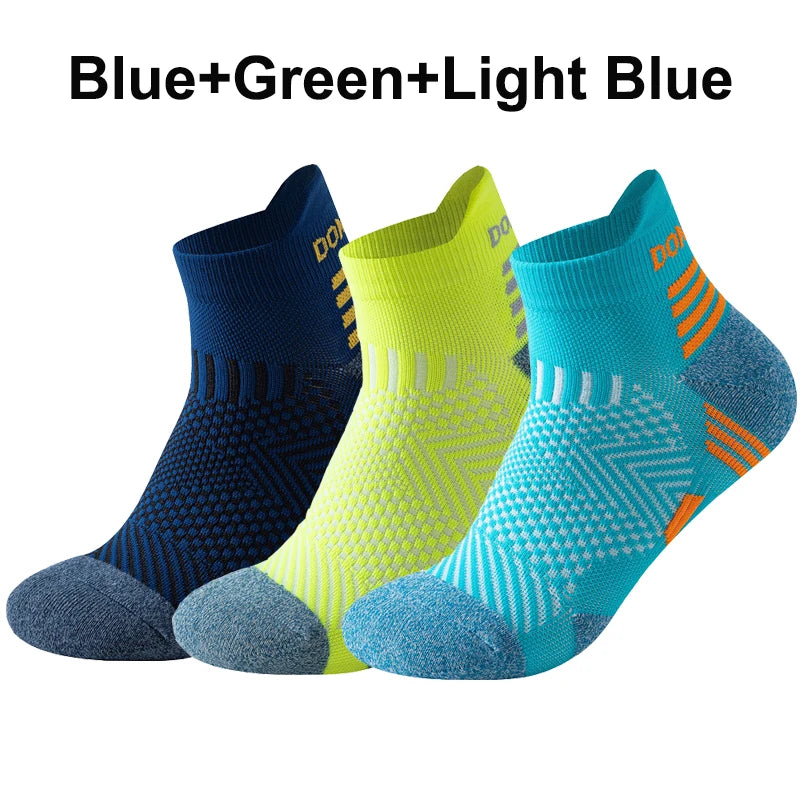 3 Pairs Marathon Socks Men Women Professional Sport Ankle Running Socks Thickened Cushioned Tube Low Cut Fitness Short Sock Mesh by Reinvent Yourself