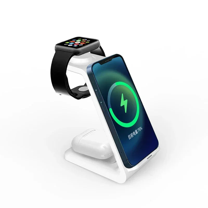 30W 3 In 1 Wireless Charger Stand Dock For iPhone 15 14 13 12 11 XS Apple Watch 8 7 AirPods Induction Fast Charging Station by Reinvent Yourself