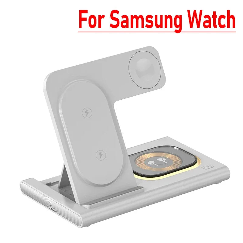 3 in 1 LED Foldable Wireless Charger Stand For Samsung S24 S23 S22 Watch 6 5 4 Active 1 2 Galaxy Buds Pro Fast Charging Station by Reinvent Yourself