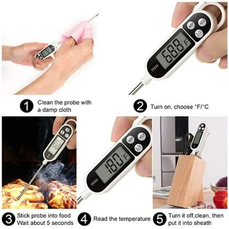 Food Thermometer TP300 Digital Kitchen Water Oil Thermometer for Meat Cooking Food Probe BBQ Electronic Oven Kitchen Tools by Reinvent Yourself