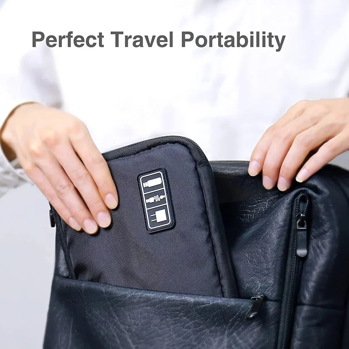 1pc Black Green Storage Bag Electronic Accessory Organizer Portable Usb Data Cable Charger Plug Travel Waterproof Organizer - Reinvent Yourself