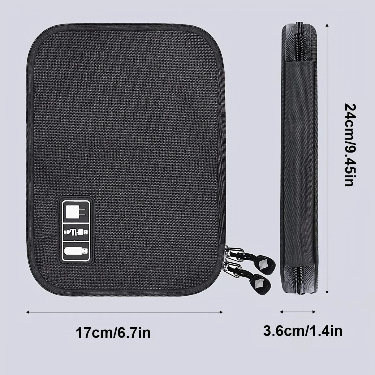 1pc Black Green Storage Bag Electronic Accessory Organizer Portable Usb Data Cable Charger Plug Travel Waterproof Organizer - Reinvent Yourself