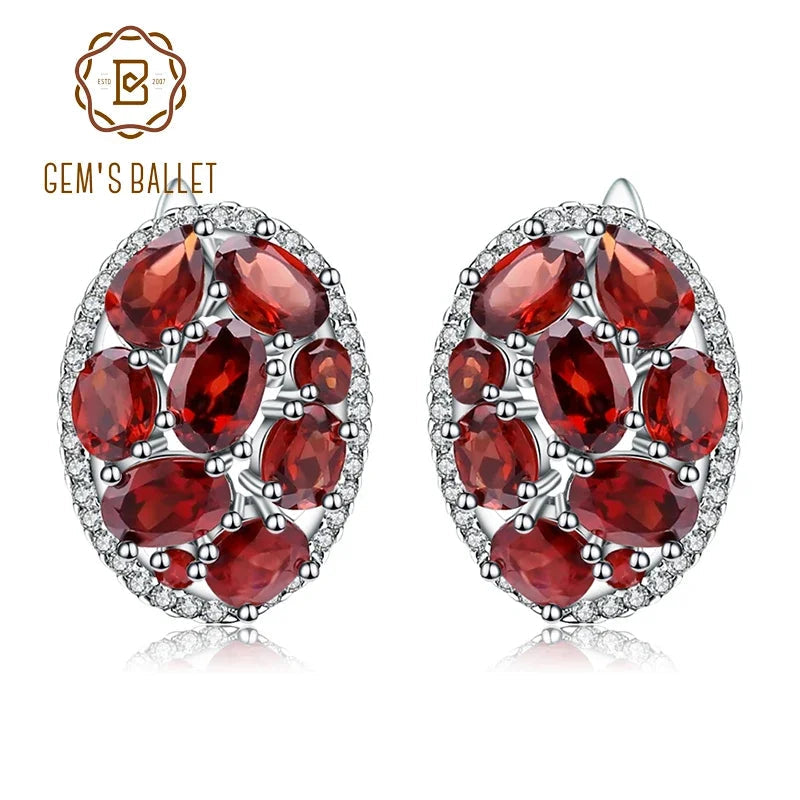 GEM'S BALLET Natural Sky Blue Topaz Pure 925 Sterling Silver Oval Clip Earrings Women Gift Vintage Luxury Fine Costume Jewelry by Reinvent Yourself