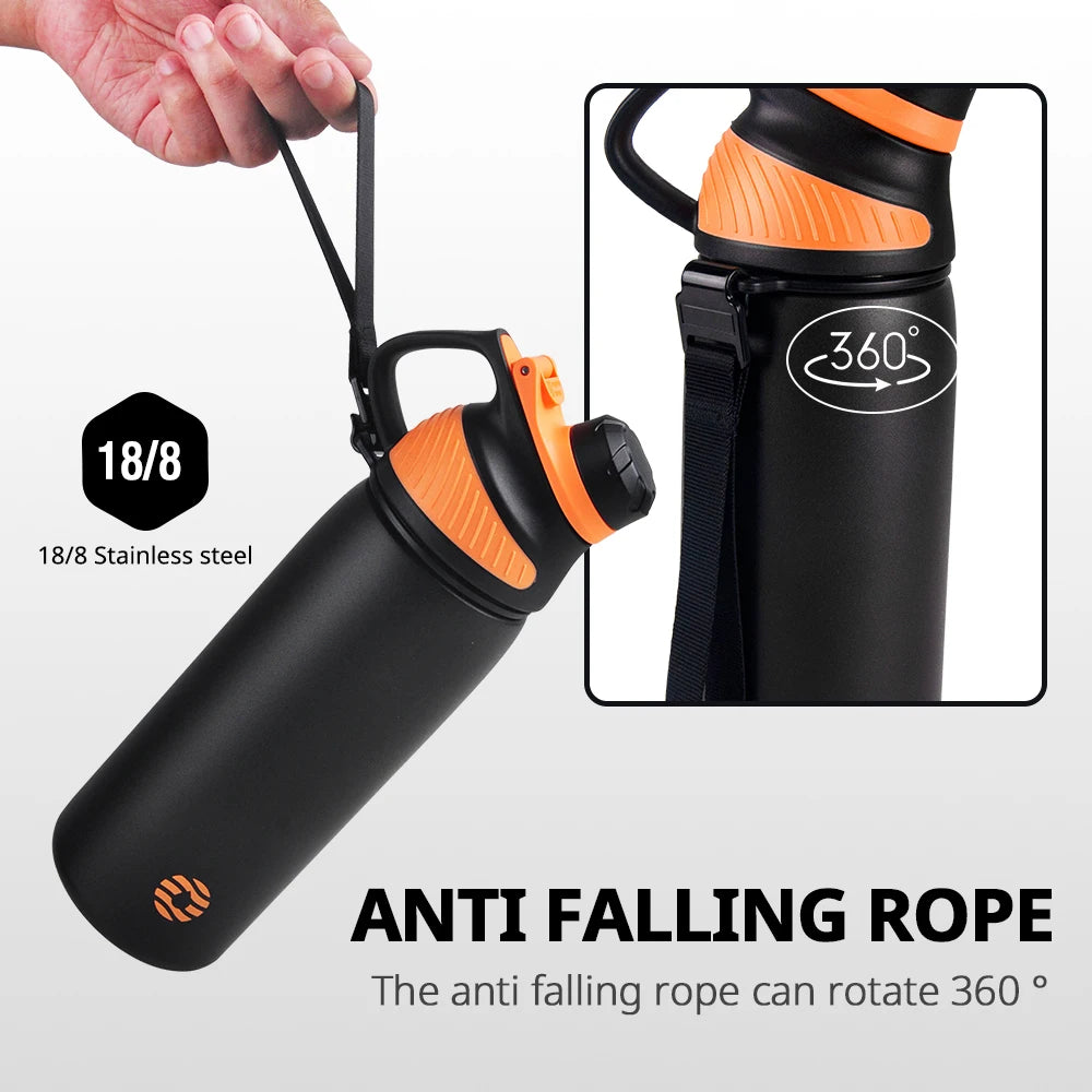 Fjbottle Thermo bottle With Magnetic Lid Outdoor Sport Stainless Steel Water Bottle Keep Cold Insulated Vacuum Flask 1000ml by Reinvent Yourself