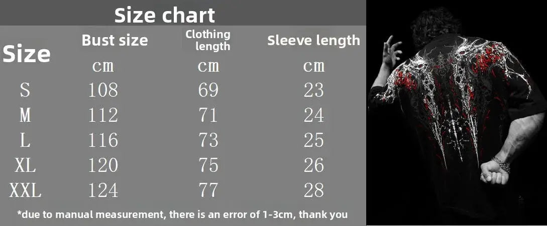 New High-Quality Cotton Men'S Short Sleeves American Style Trendy Brand Dark Style Sports Casual Men'S Oversized Shirt T-Shirt by Reinvent Yourself