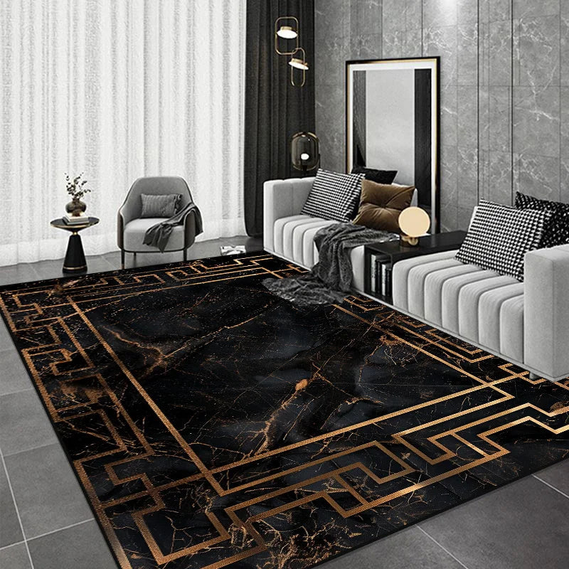 Black Chinese Style Carpets for Living Room Home Abstract Bedroom Decoration Luxury Large Area Rug Sofa Table Non-slip Floor Mat by Reinvent Yourself
