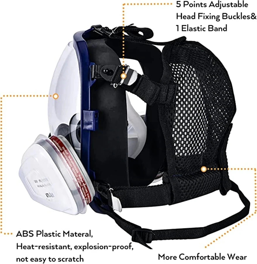 Chemical Gas Mask 6800 Dust Respirator Anti-Fog Full Face Mask Filter For Industrial Acid Gas, Welding Spray Paint Insecticide by Reinvent Yourself