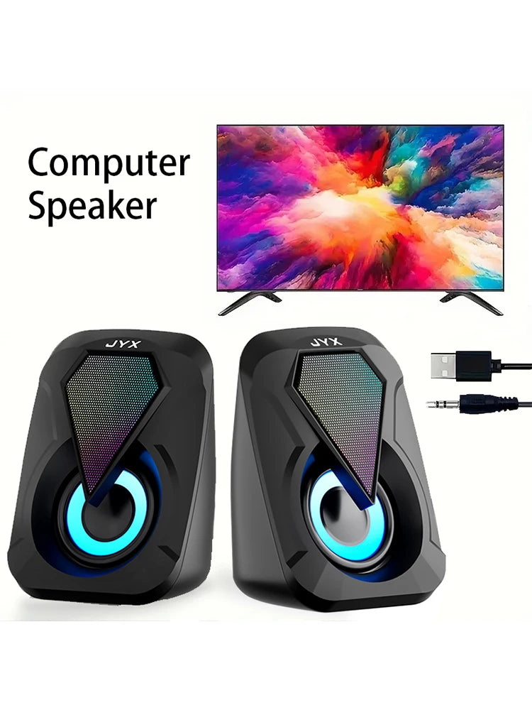 USB Computer Speaker System with USB Subwoofer Mode, USB Low-Frequency Bass, USB Audio Output, and USB Operation—Compatible with Smartphones, Tablets, Laptops, and Game Consoles—Plug-And-Play Setup, Suitable for Pc and Si by Reinvent Yourself