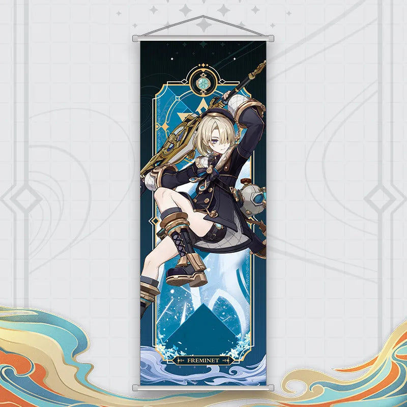 Xiao Yelan Kazuha Hutao Genshin Impact Scroll Canvas Wall Hanging Painting Home Decor Anime Poster Wall Art Room Decoration by Reinvent Yourself