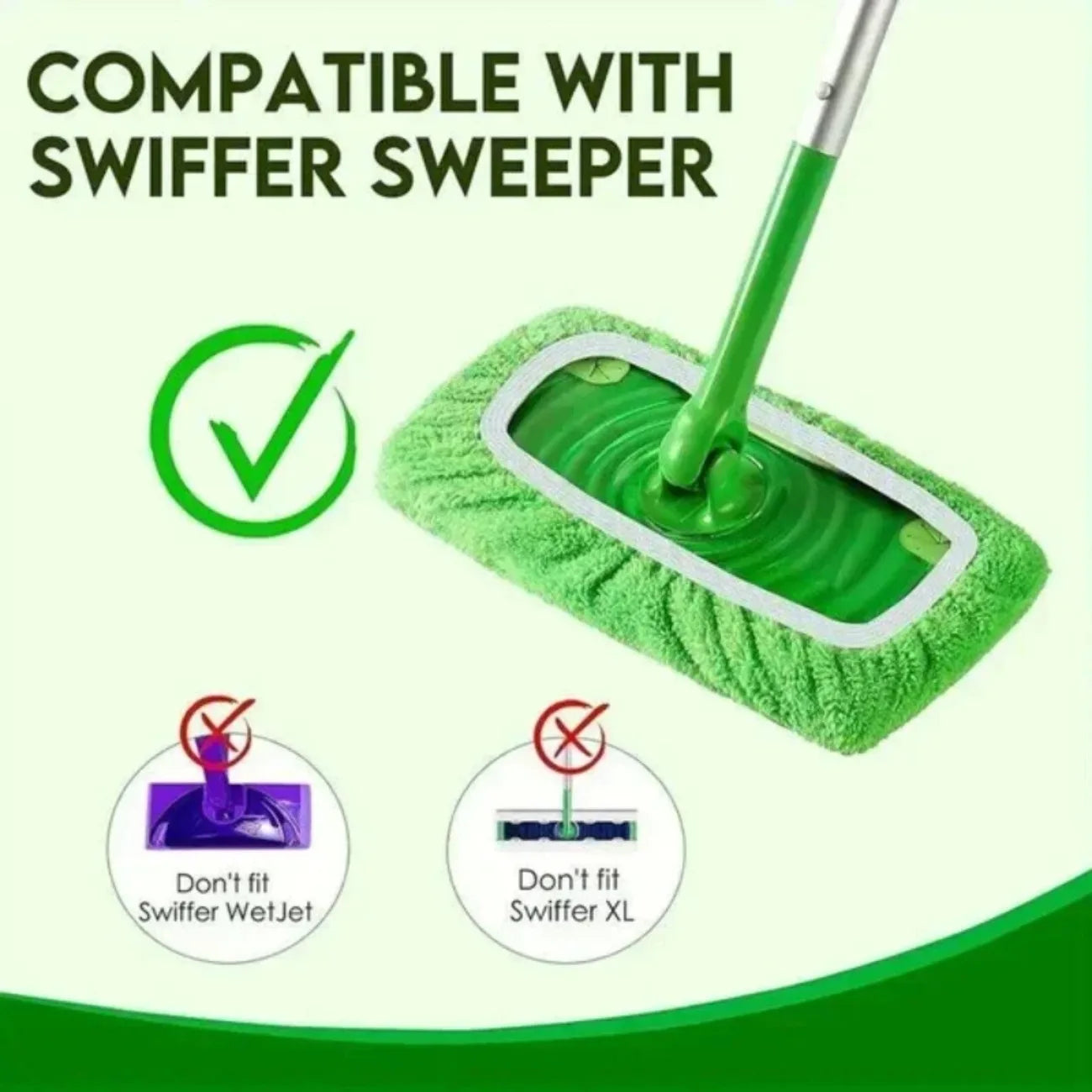 Eco-Friendly Mop Cover Set – 6-Pack Washable Flat Mop Pads for Dusting, Wet Mopping & Pet Hair Pickup, Reusable Alternative to by Reinvent Yourself