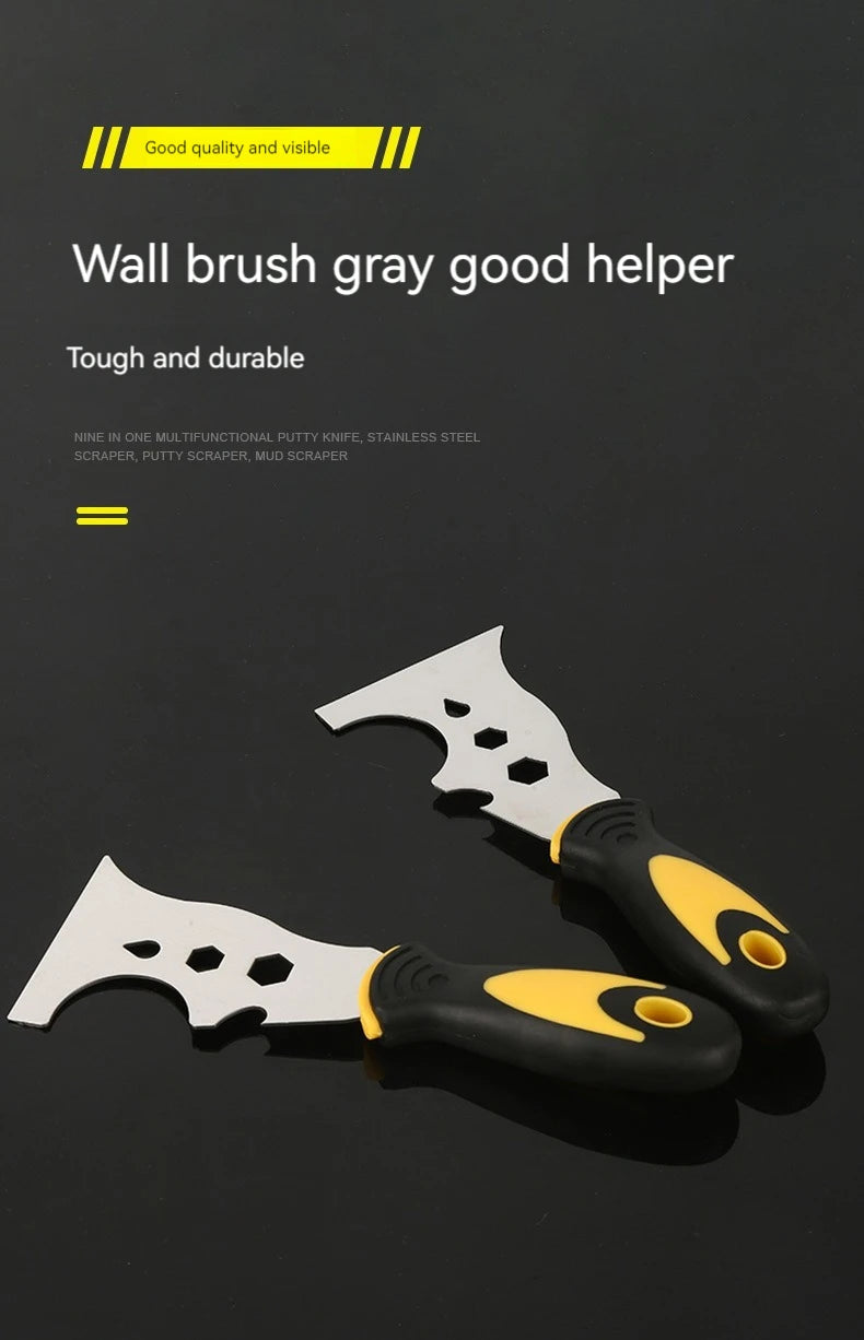 Multifuntional Use Putty Knife Stainless Steel Paint Scraper Removal Construction Tool for Wallpaper Can Opener Home DIY by Reinvent Yourself
