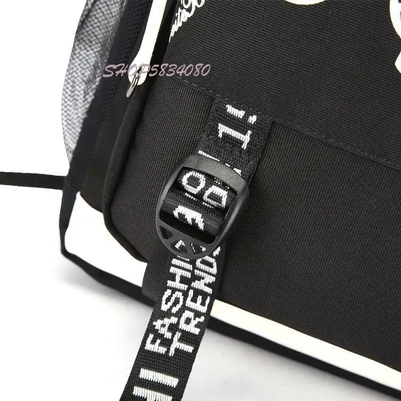 2022 Customize Your Logo Image School Bags Luminous Backpack Laptop Bag USB Charging Bookbag Teen Girls Backpacks Women Rucksack