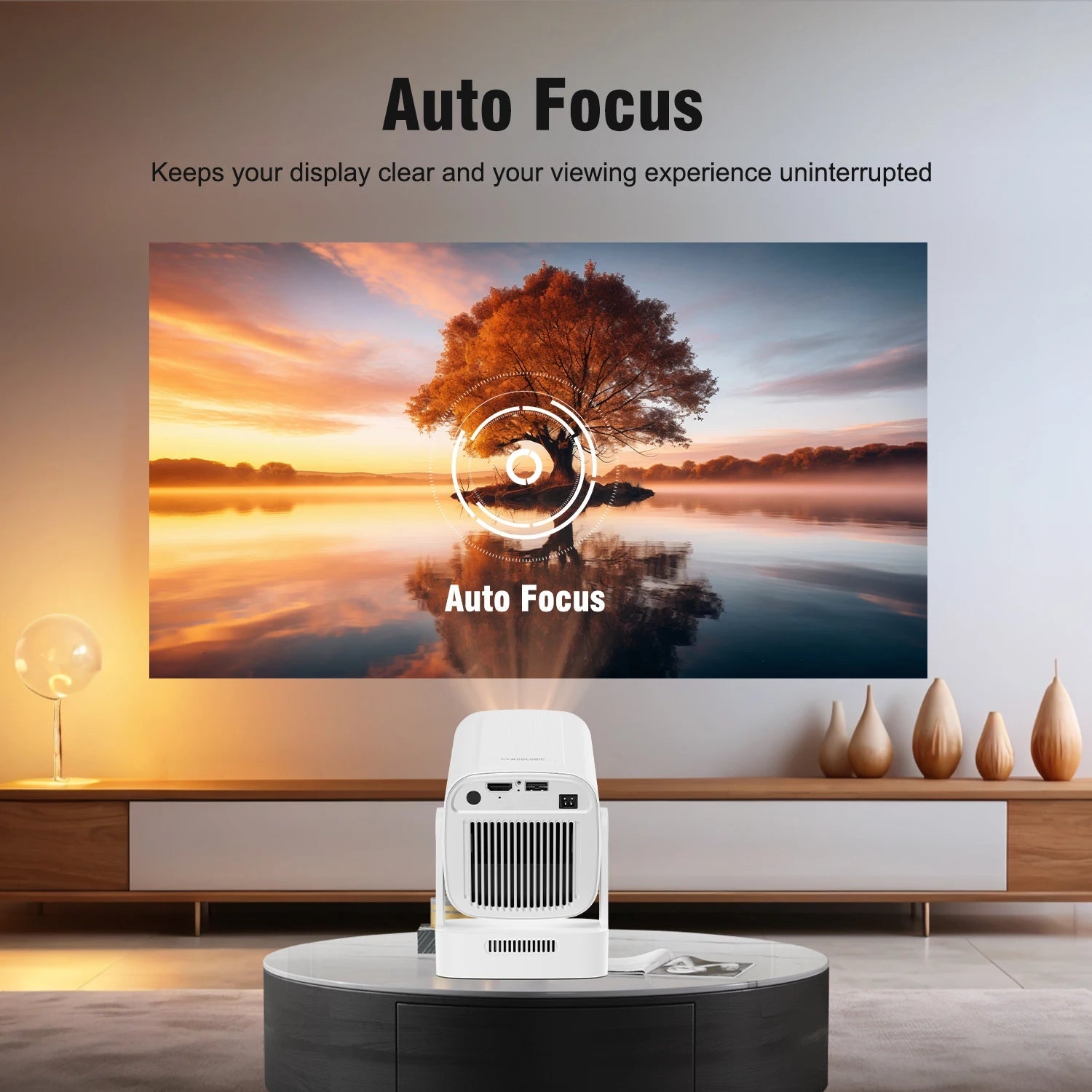 Magcubic HY310 Auto Focus Projector 1080P Native 4K 330ANSI Android 11 WiFi6 BT5.4 Mini Outdoor Movie Projector with Air Mouse by Reinvent Yourself