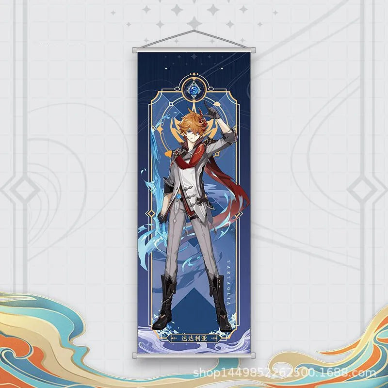 Xiao Yelan Kazuha Hutao Genshin Impact Scroll Canvas Wall Hanging Painting Home Decor Anime Poster Wall Art Room Decoration by Reinvent Yourself