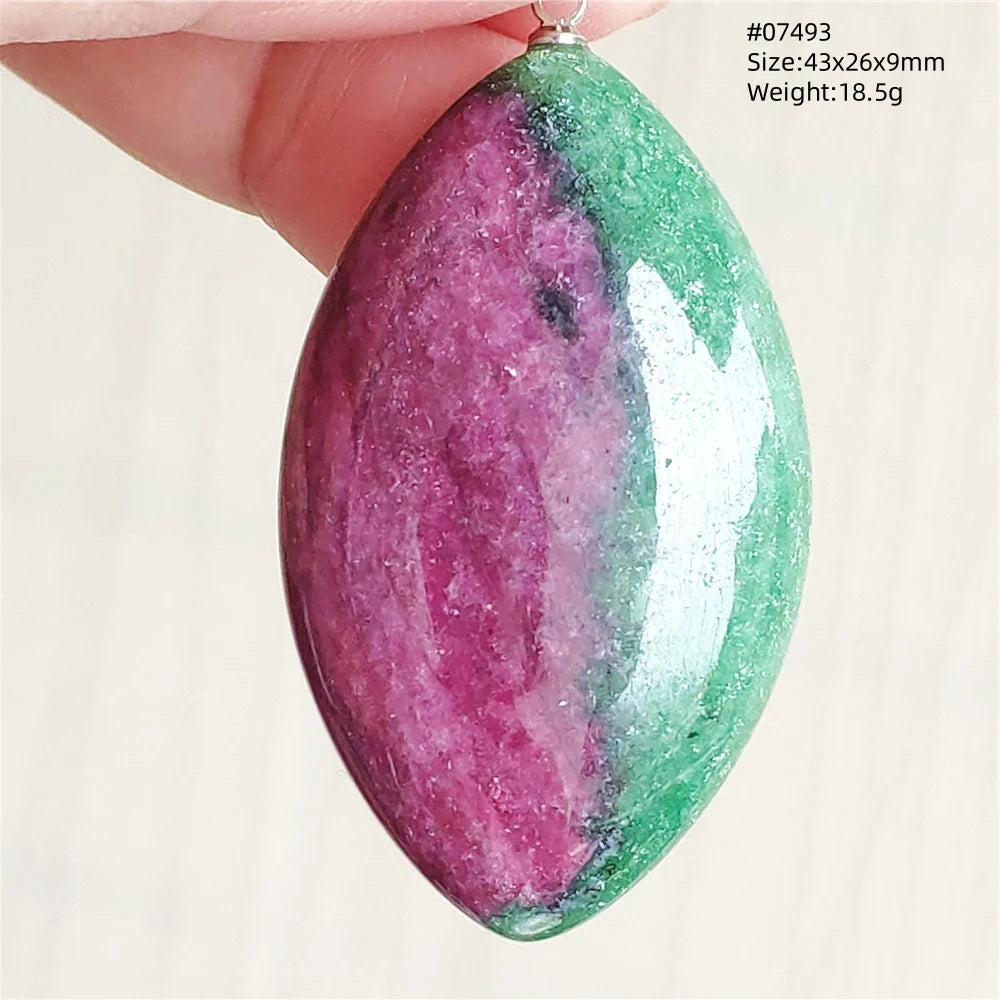 Natural Red Ruby Pendant Jewelry Love Heart Watermelon Ruby Zoisite Necklace Women Men 925 Sterling Silver AAAAA by Reinvent Yourself