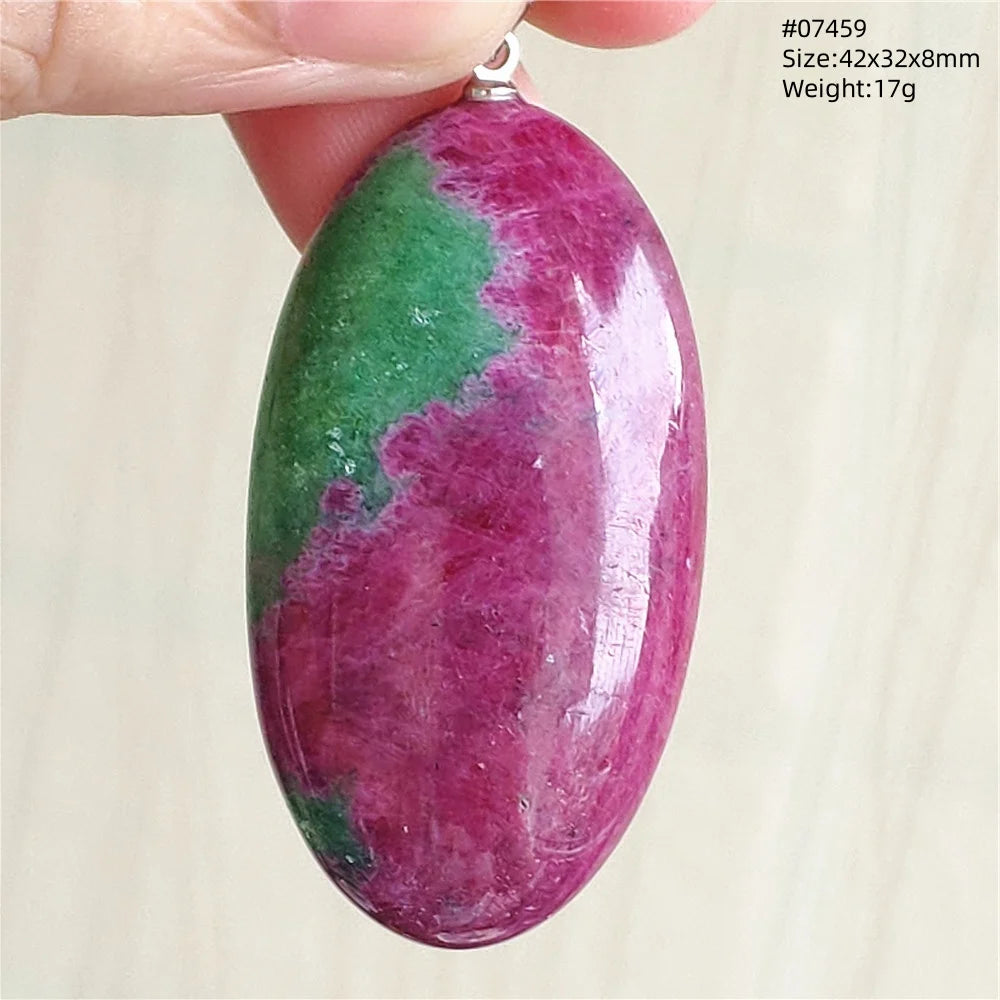 Natural Red Ruby Pendant Jewelry Love Heart Watermelon Ruby Zoisite Necklace Women Men 925 Sterling Silver AAAAA by Reinvent Yourself