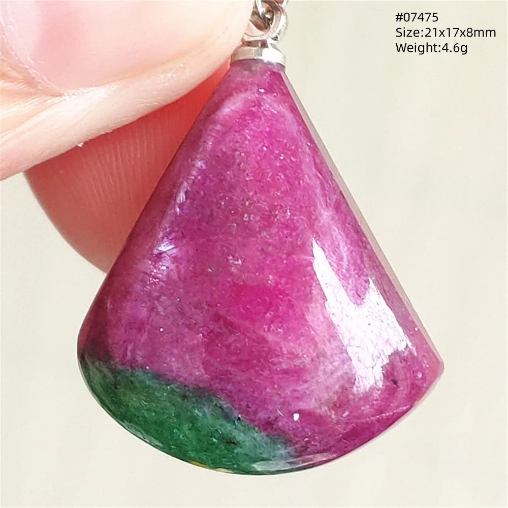 Natural Red Ruby Pendant Jewelry Love Heart Watermelon Ruby Zoisite Necklace Women Men 925 Sterling Silver AAAAA by Reinvent Yourself