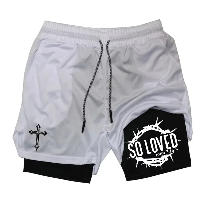 2-in-1 sports running shorts men's sports fast drying shorts sports gym performance shorts by Reinvent Yourself