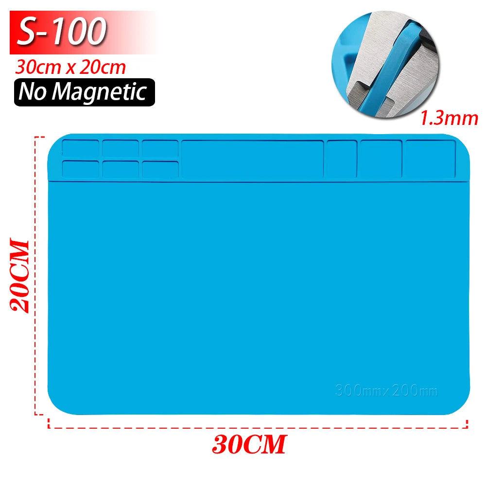 Soldering Station Mat Silicone Work Mat Heat Resistant 932°F Anti-Static Magnetic Mat for Electronic Phone Laptop Watch Repair by Reinvent Yourself
