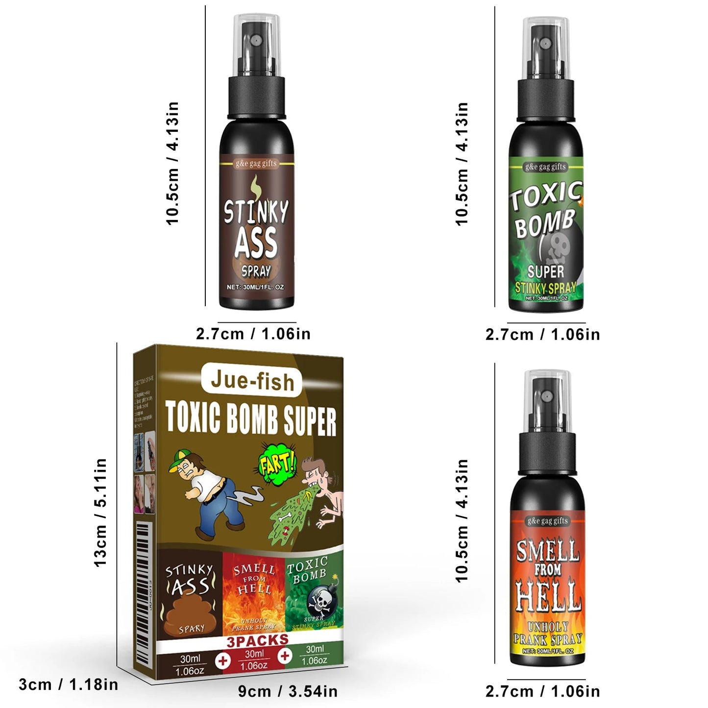 Novelties Liquid Fart Gag Prank Joke Spray Can Stink Bomb Smelly Stinky Gas Joke Sprinkle Prank Family Entertainment Supply by Reinvent Yourself