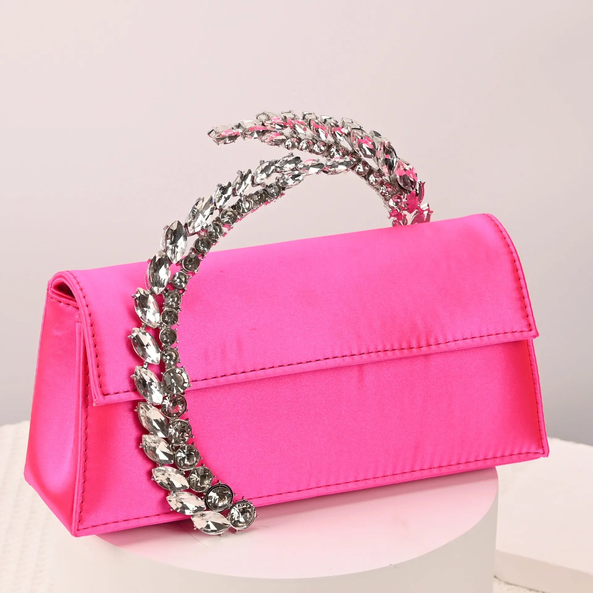 Luxury Diamond Evening Bag Clutch Satin Women Designer Handbags Crystal Silk Shoulder Crossbody Bags for Women Wedding Box Bag by Reinvent Yourself