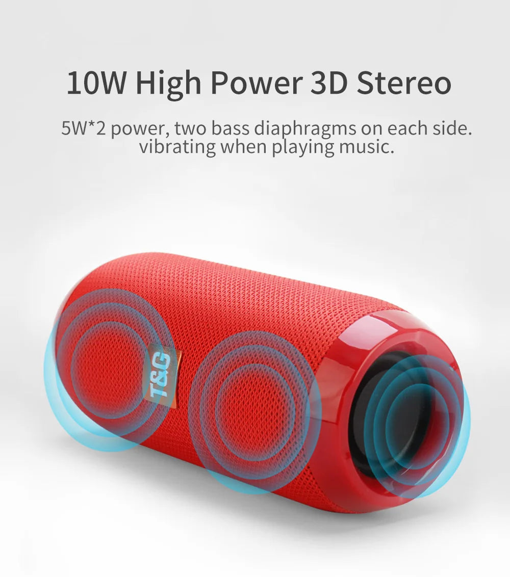 Bluetooth Speaker T&G TG117 Portable TWS Sound Box Waterproof Loudspeaker Outdoor Stereo Surround Speakers Support TF FM Radio by Reinvent Yourself