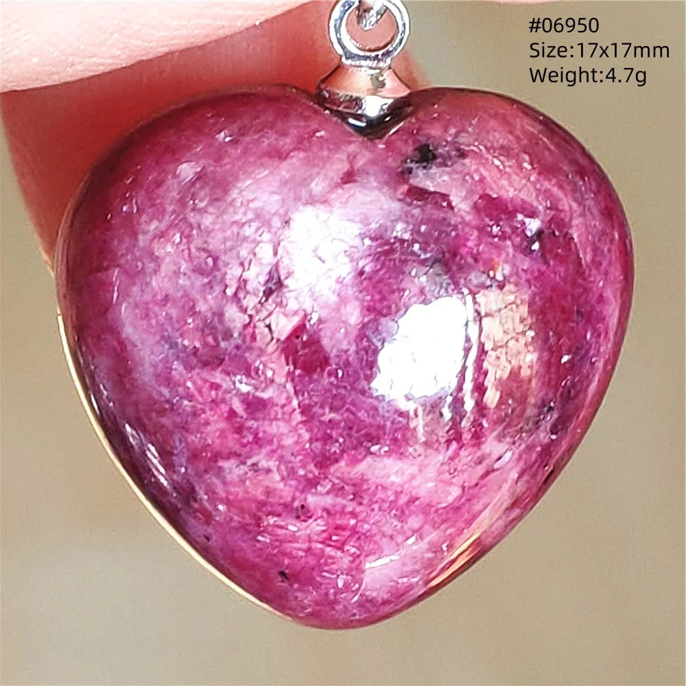 Natural Red Ruby Pendant Jewelry Love Heart Watermelon Ruby Zoisite Necklace Women Men 925 Sterling Silver AAAAA by Reinvent Yourself