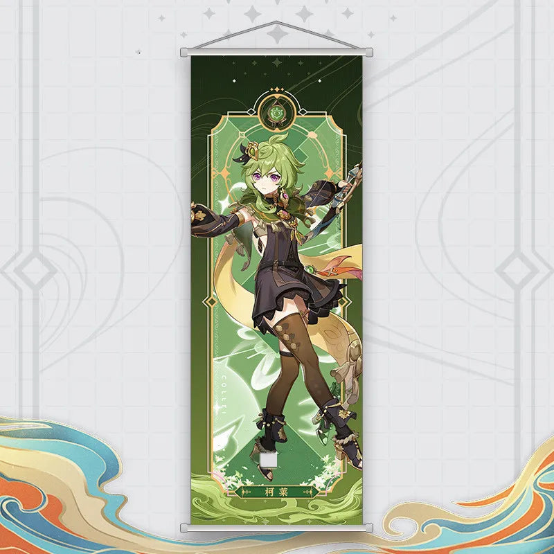 Xiao Yelan Kazuha Hutao Genshin Impact Scroll Canvas Wall Hanging Painting Home Decor Anime Poster Wall Art Room Decoration by Reinvent Yourself