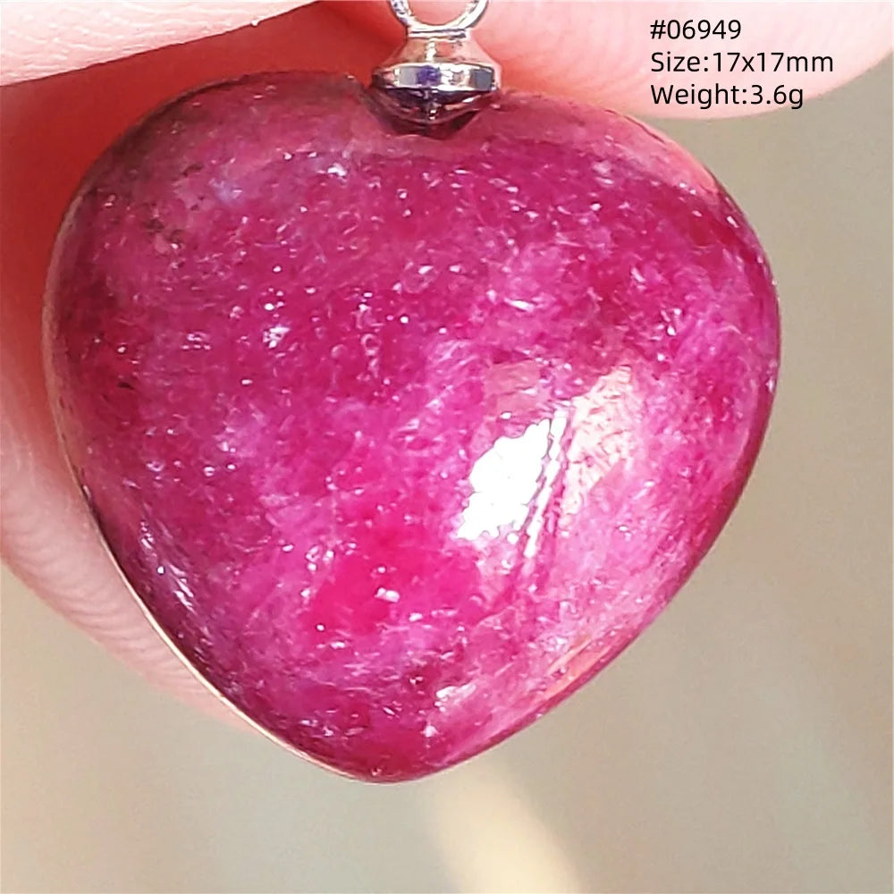 Natural Red Ruby Pendant Jewelry Love Heart Watermelon Ruby Zoisite Necklace Women Men 925 Sterling Silver AAAAA by Reinvent Yourself