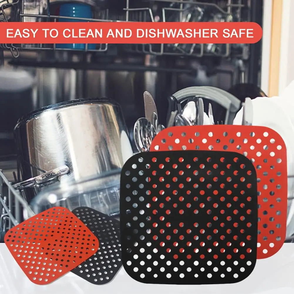 Reusable Air Fryer Silicone Mat Non-stick Baking Mat Pastry Tools Bakeware Oil Mats Cake Grilled Saucer Kitchen Accessories by Reinvent Yourself