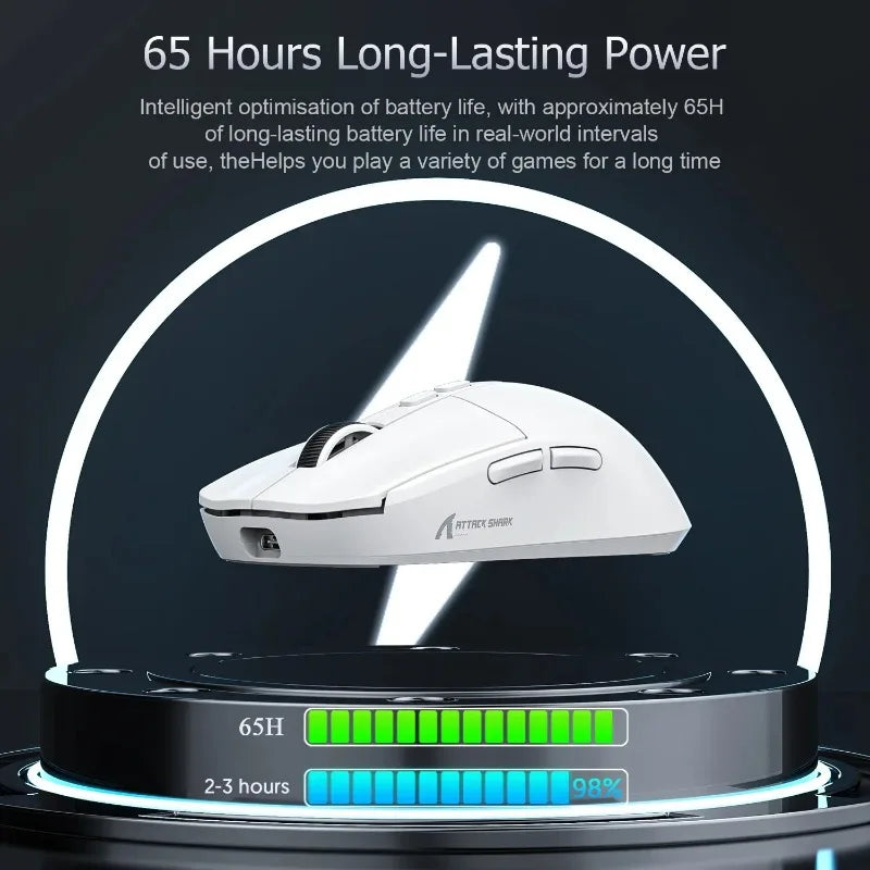 Attack Shark X11 Wireless Bluetooth Mouse RGB Triple Mode Magnetic Charging Dock PAW3311 Ultra Light Pitch Gaming Mouse by Reinvent Yourself