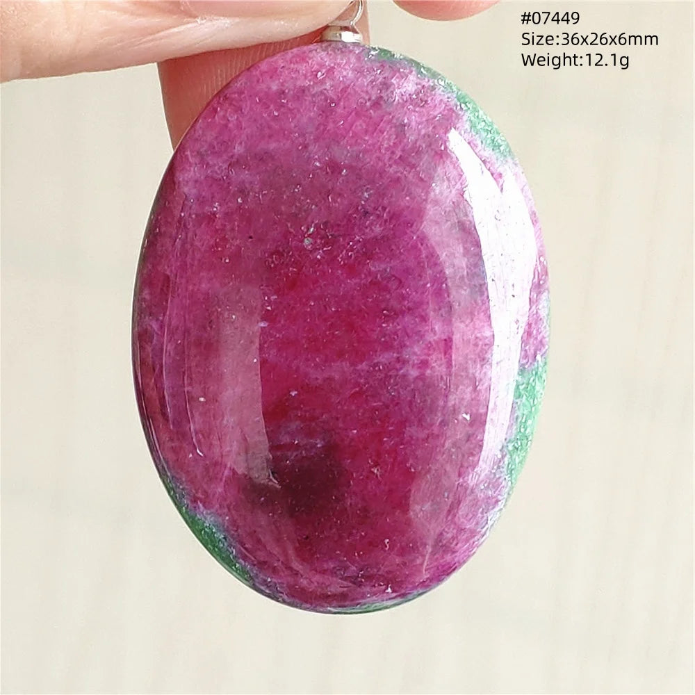 Natural Red Ruby Pendant Jewelry Love Heart Watermelon Ruby Zoisite Necklace Women Men 925 Sterling Silver AAAAA by Reinvent Yourself