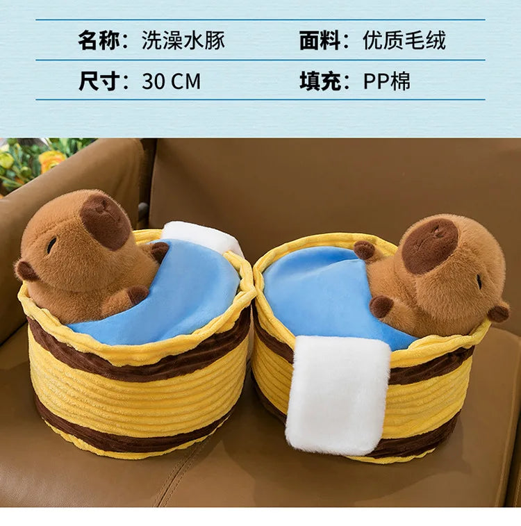 Take a Shower Capybara Plush Toy Stuffed Animals Pillow Hugging Toy Creative Trick Home Decor Play House for Kids Birthday Gifts by Reinvent Yourself