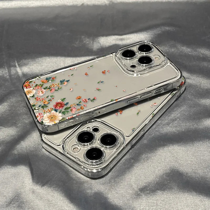 Flower Phone Case For iPhone 16 13 15 11 12 14 17 Pro Max Air 16E XS XR 7 8 SE Shockproof Transparent Cover Silicone Soft Fundas by Reinvent Yourself