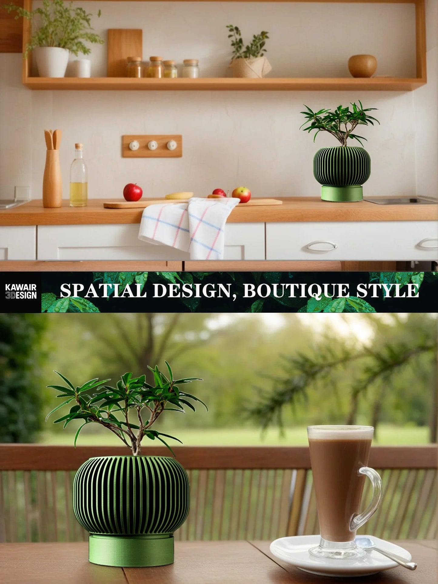 Modern Minimalist 3D Printed Plant Pot – Biodegradable Flower Planter for Home Decor, Eco-Friendly Sustainable Gift (Yuso) by Reinvent Yourself