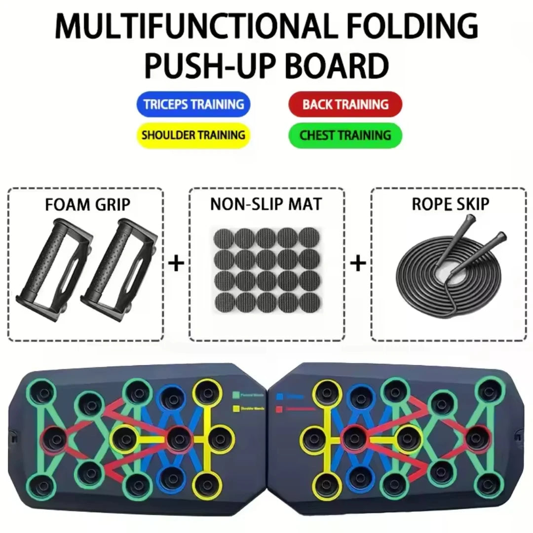Portable Multifunctional Push-up Board Set With Handles Foldable Fitness Equipment For Chest Abdomen Arms And Back Training by Reinvent Yourself