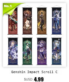 Xiao Yelan Kazuha Hutao Genshin Impact Scroll Canvas Wall Hanging Painting Home Decor Anime Poster Wall Art Room Decoration by Reinvent Yourself