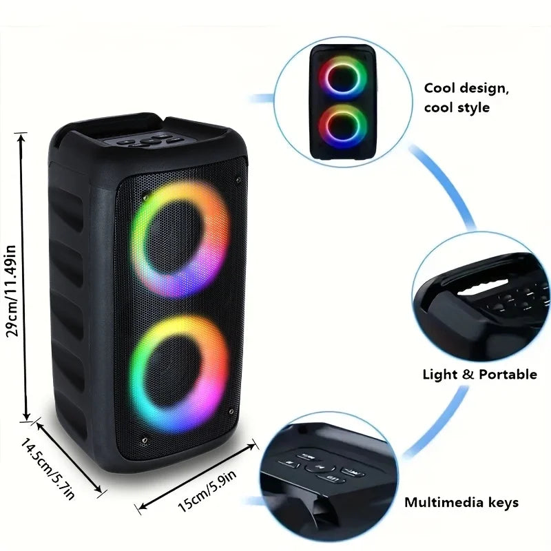 6000W Portable Speaker, Wireless Stereo, TWS, Color Lights, USB/TF Card, for Outdoor, Camping, Backyard Party, Bluetooth Speaker by Reinvent Yourself