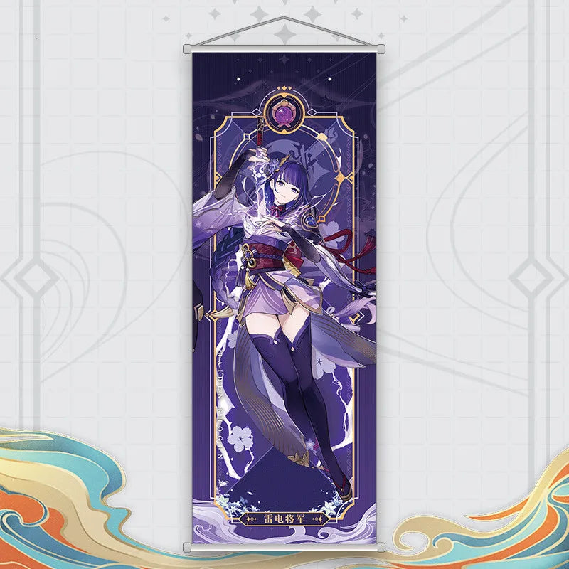 Xiao Yelan Kazuha Hutao Genshin Impact Scroll Canvas Wall Hanging Painting Home Decor Anime Poster Wall Art Room Decoration by Reinvent Yourself