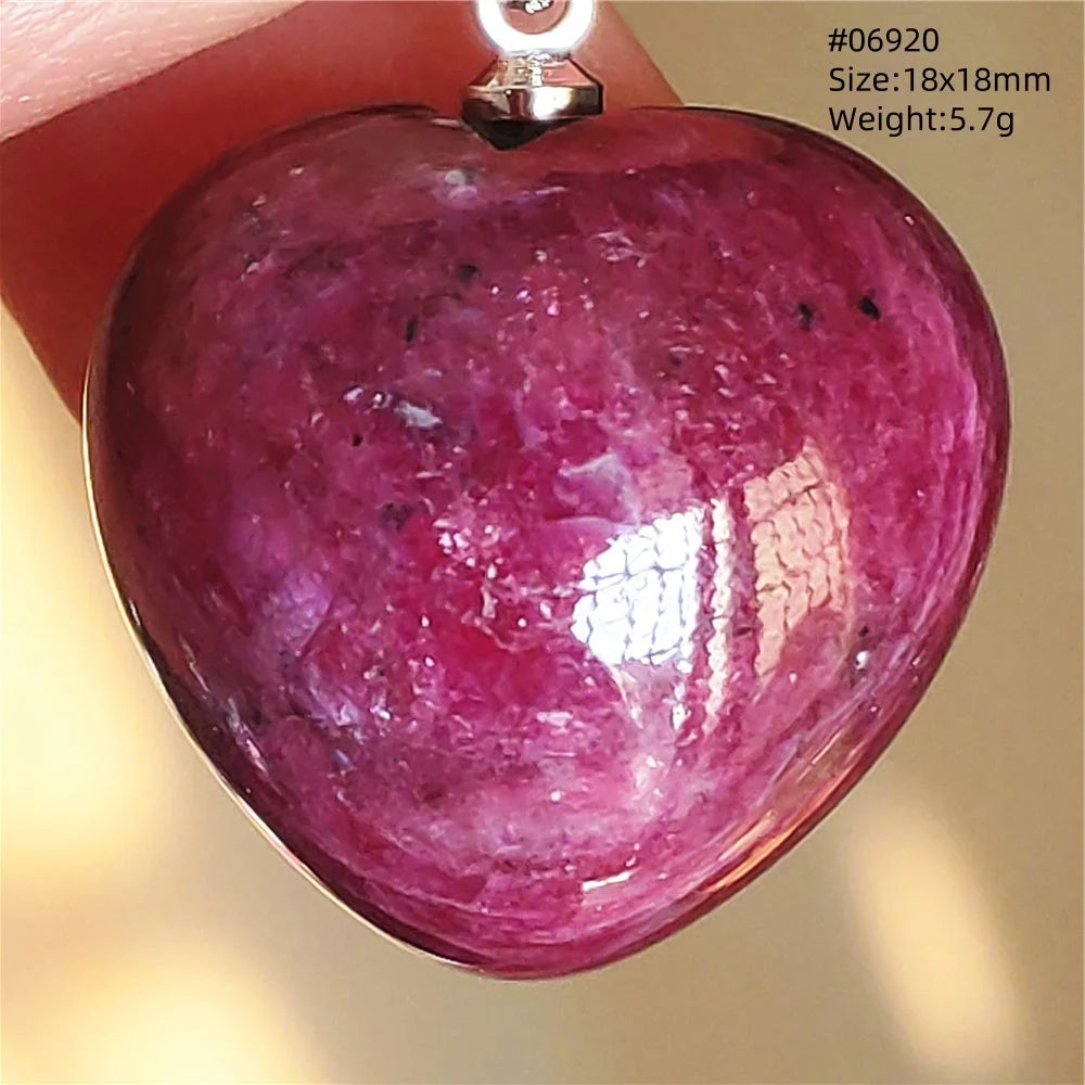 Natural Red Ruby Pendant Jewelry Love Heart Watermelon Ruby Zoisite Necklace Women Men 925 Sterling Silver AAAAA by Reinvent Yourself