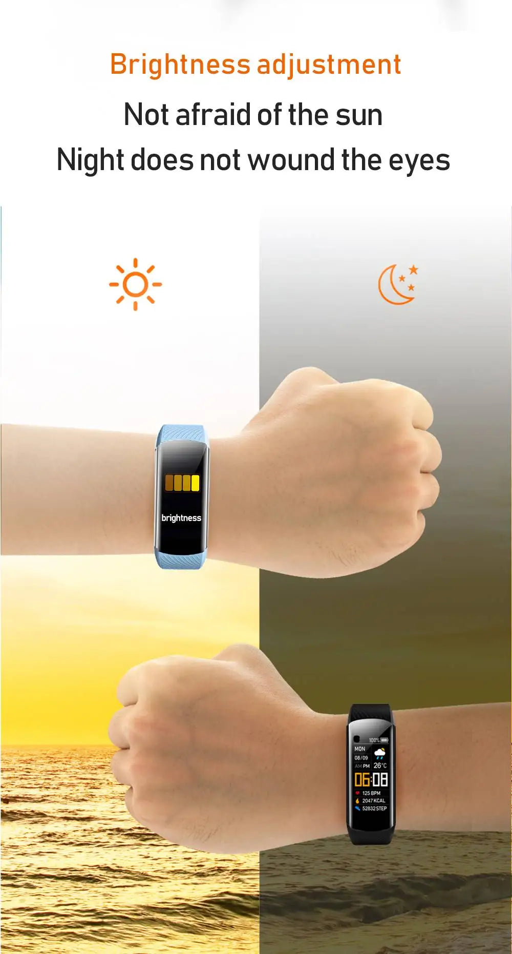 C5S Smart Wristband Fitness Tracker Bracelet Fit Men Women Kid Smartwatch Sport Waterproof Connected Heart Rate Smart Watch Band by Reinvent Yourself