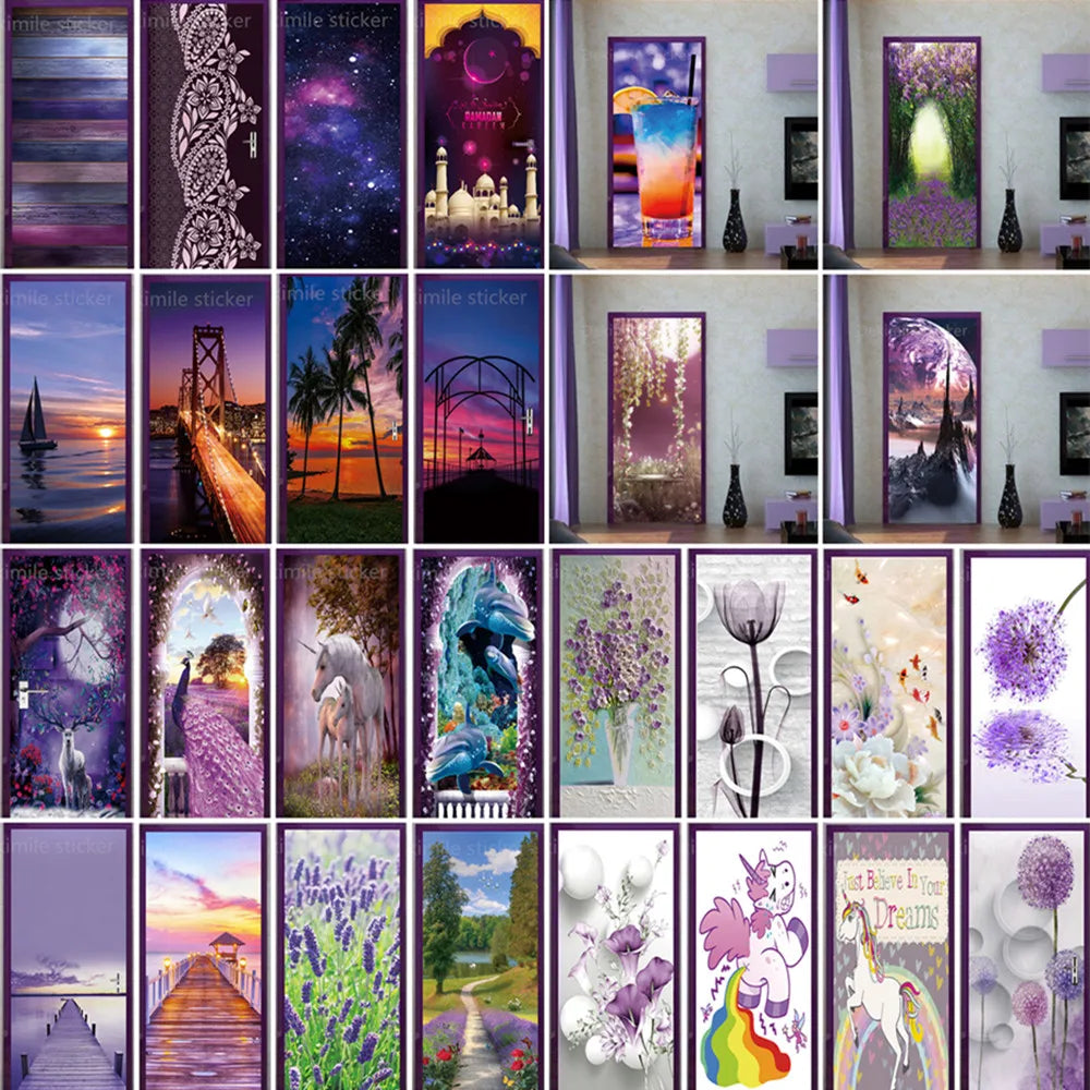 Scenery Door Stickers Wallpaper For Self-adhesive 3d Entrance Bathroom Sticker Room Decor Wall Photo Posters Vinyl On The Closet by Reinvent Yourself