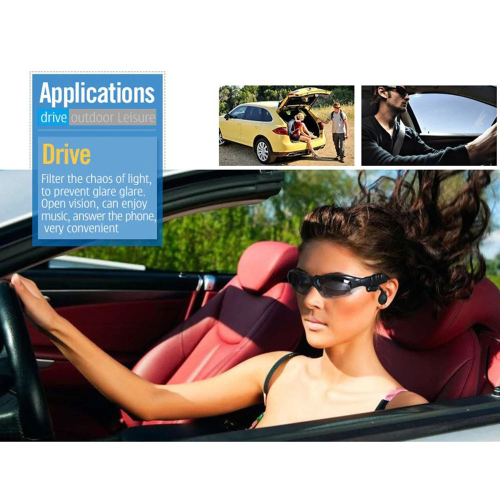 Bluetooth Hiking Eyewear Smart Glasses Stereo Listening Wireless Headset UV-Protection Polarized Lenses Sunglasses Headphones by Reinvent Yourself