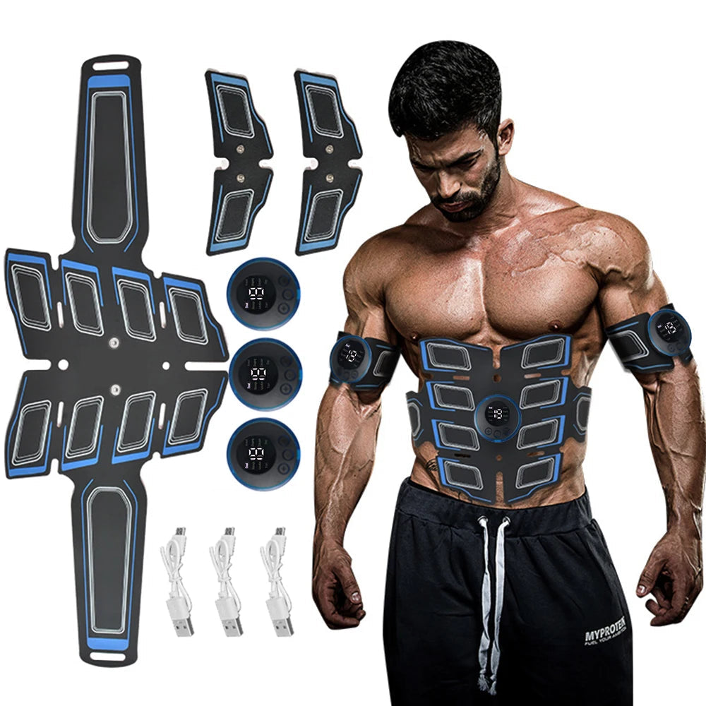 USB Rechargeable Muscle Massager Portable Muscle Trainer Abdominal Muscle Shaping Belt Exercise Fitness Massager Relax Fatigue by Reinvent Yourself