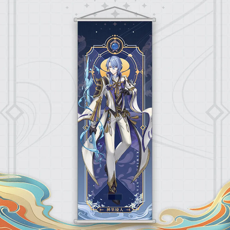Xiao Yelan Kazuha Hutao Genshin Impact Scroll Canvas Wall Hanging Painting Home Decor Anime Poster Wall Art Room Decoration by Reinvent Yourself