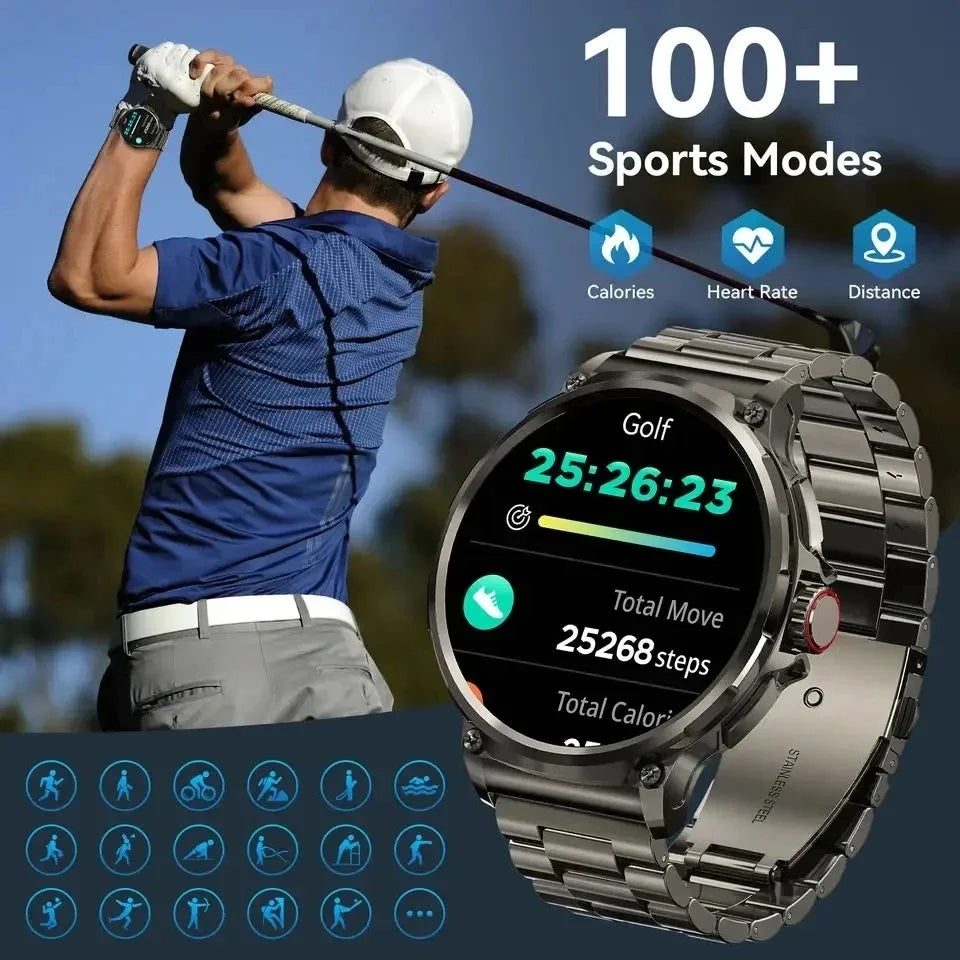 New Military Smart Watch Men 710 mA Waterproof Outdoor Sport Fitness Watches Health Monitor BT Call Smart Watch Men by Reinvent Yourself