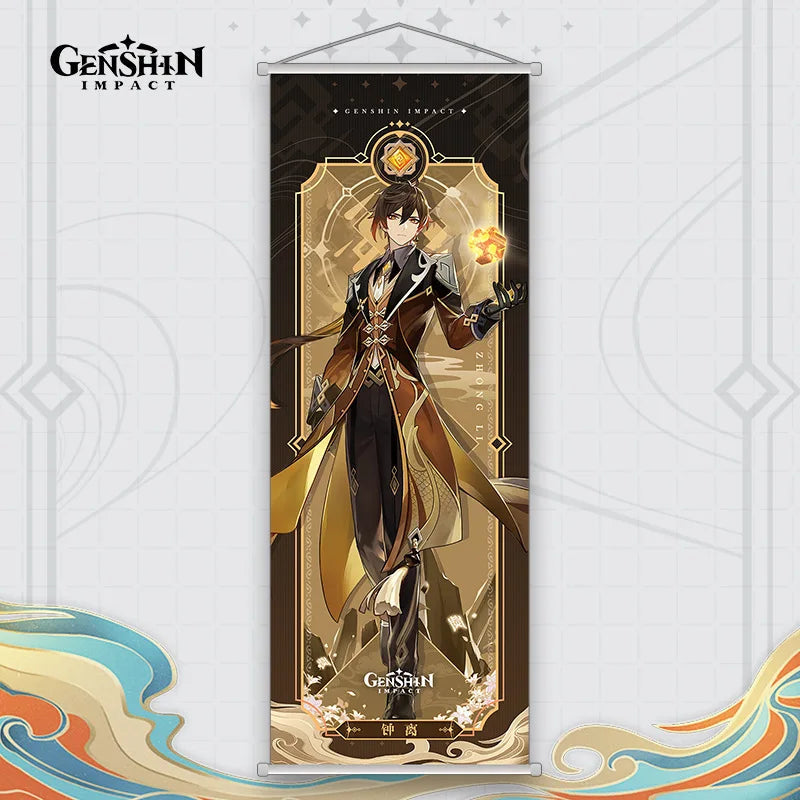 Xiao Yelan Kazuha Hutao Genshin Impact Scroll Canvas Wall Hanging Painting Home Decor Anime Poster Wall Art Room Decoration by Reinvent Yourself