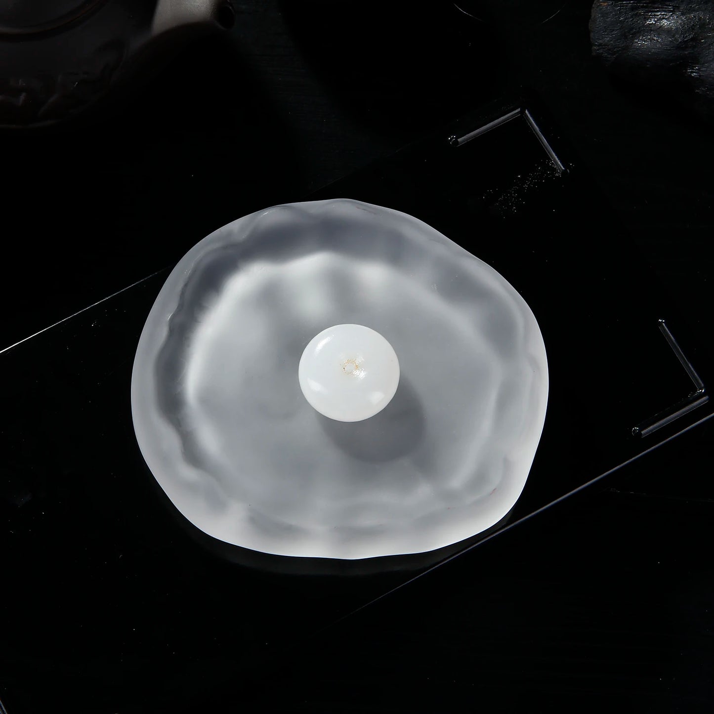 Mini Jade Incense Burner Incense Holder with Glass Incense Plate Ash Catcher Buddhism Supplies Home Decor by Reinvent Yourself