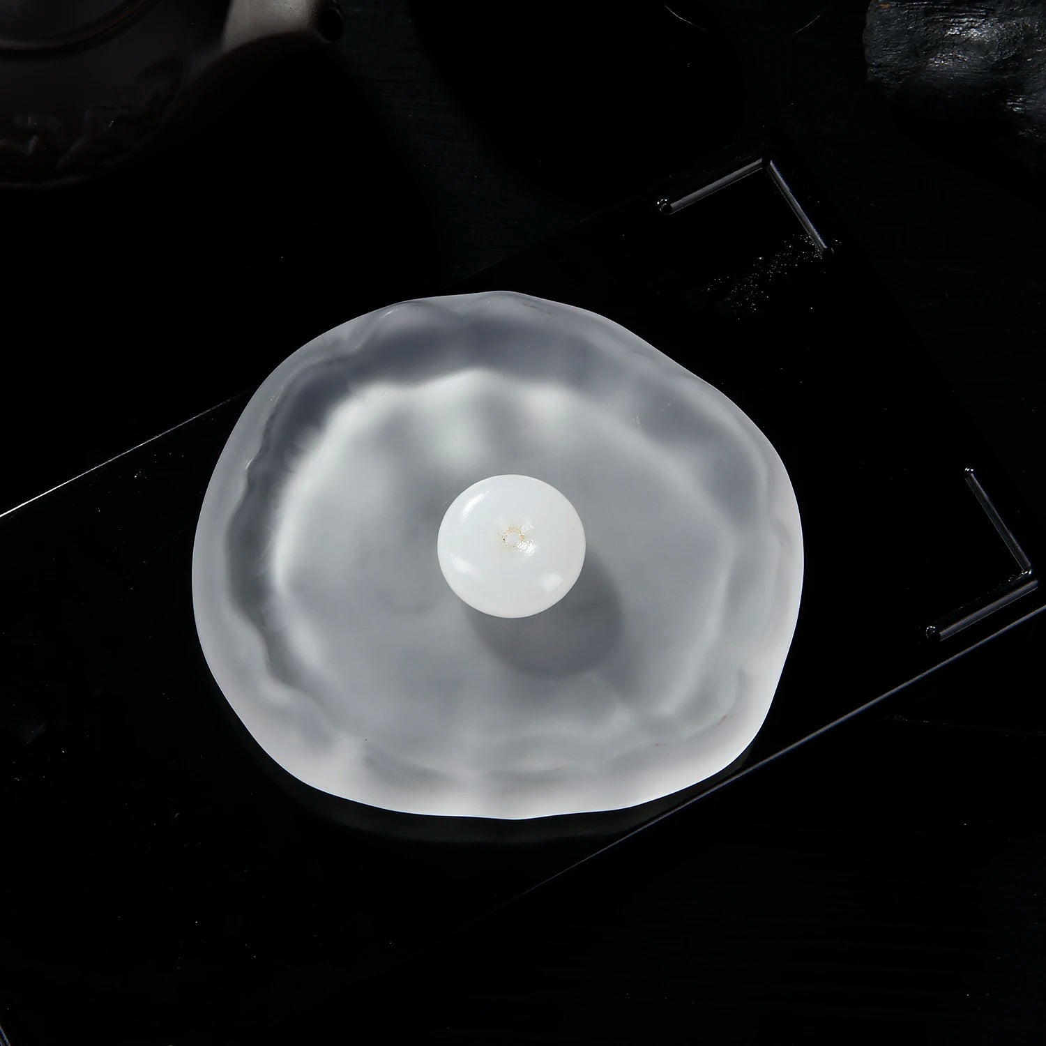 Mini Jade Incense Burner Incense Holder with Glass Incense Plate Ash Catcher Buddhism Supplies Home Decor by Reinvent Yourself